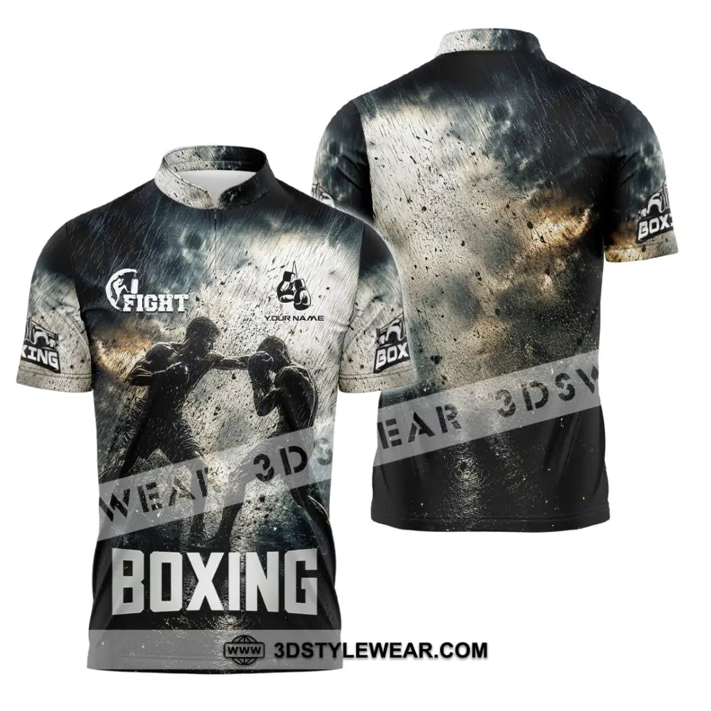Unisex Shirt - Custom Boxing Shirt - Zipper Polo Shirt / S - T-shirt