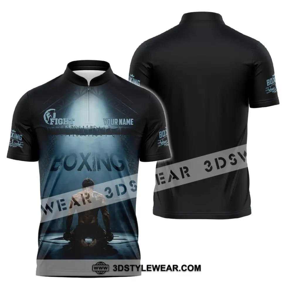 Unisex Shirt - Custom Boxing Shirt - Zipper Polo Shirt / S - T-shirt