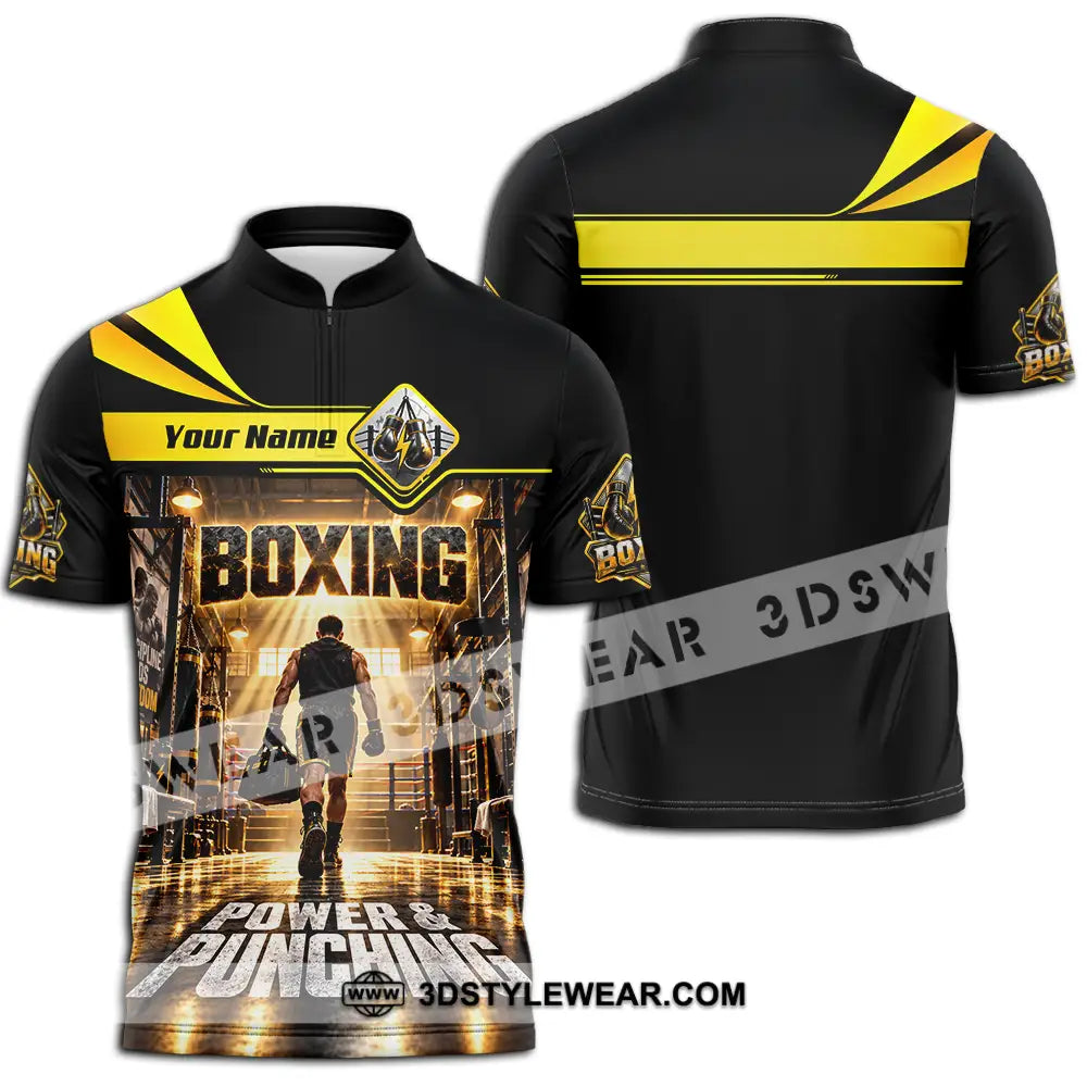 Unisex Shirt - Custom Boxing Shirt - Zipper Polo Shirt / S - T-shirt