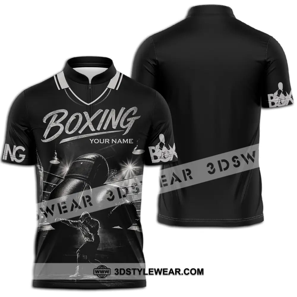 Unisex Shirt - Custom Boxing Shirt - Zipper Polo Shirt / S - T-shirt