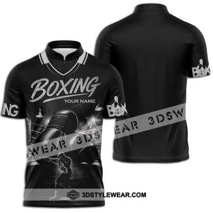 Unisex Shirt - Custom Boxing Shirt - Zipper Polo Shirt / S - T-shirt
