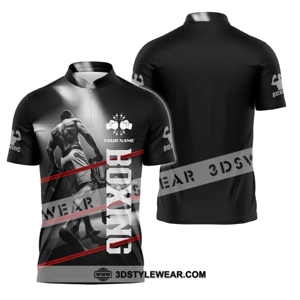 Unisex Shirt - Custom Boxing Shirt - Zipper Polo Shirt / S - T-shirt