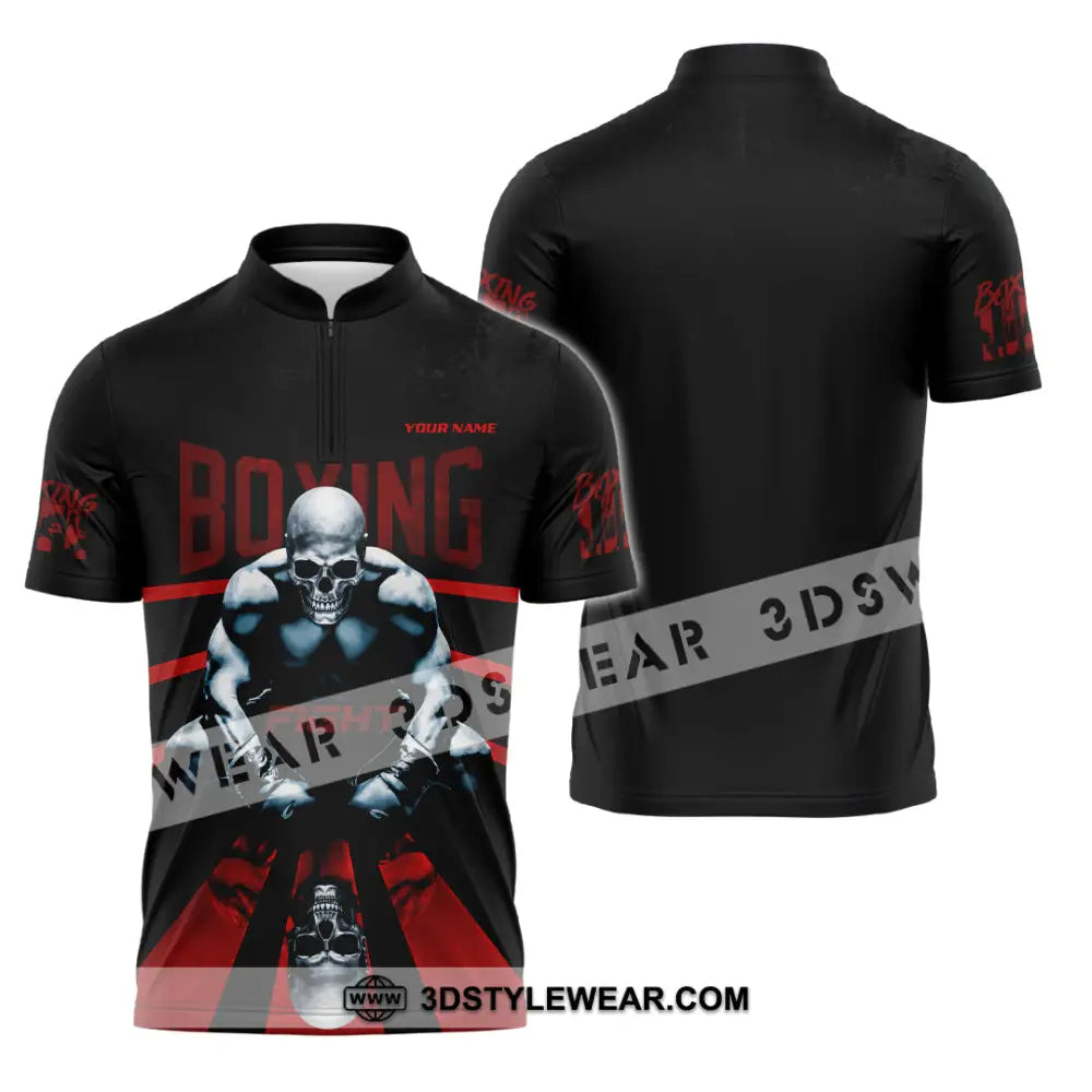 Unisex Shirt - Custom Boxing Shirt - Zipper Polo Shirt / S - T-shirt