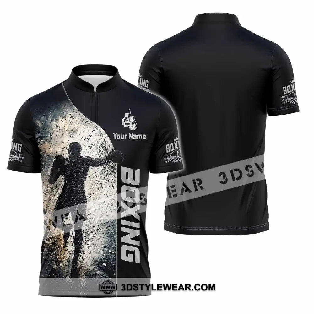 Unisex Shirt - Custom Boxing Shirt - Zipper Polo Shirt / S - T-shirt