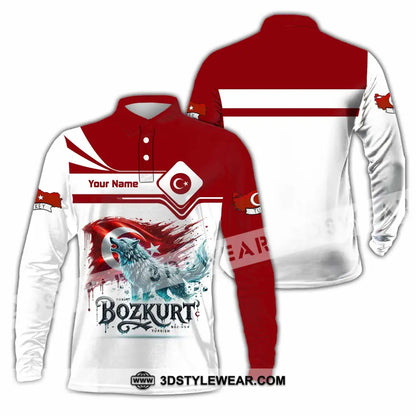 Unisex Shirt - Custom Bozkurt Shirt - Long Sleeve Polo / S - T-shirt