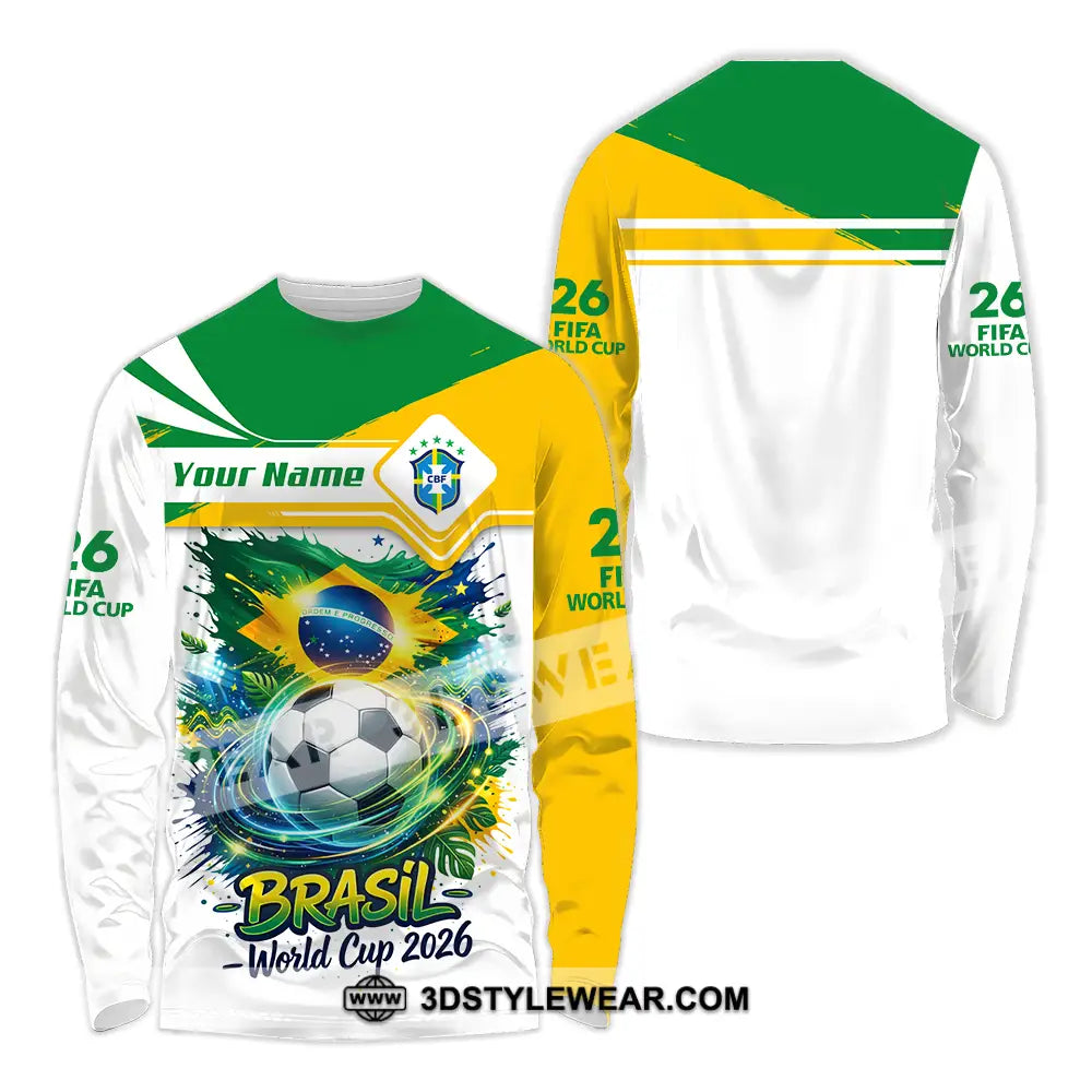 Unisex Shirt - Custom Brasil Fifa World Cup 2026 3D Shirt - Long Sleeve Shirt / S - T-shirt