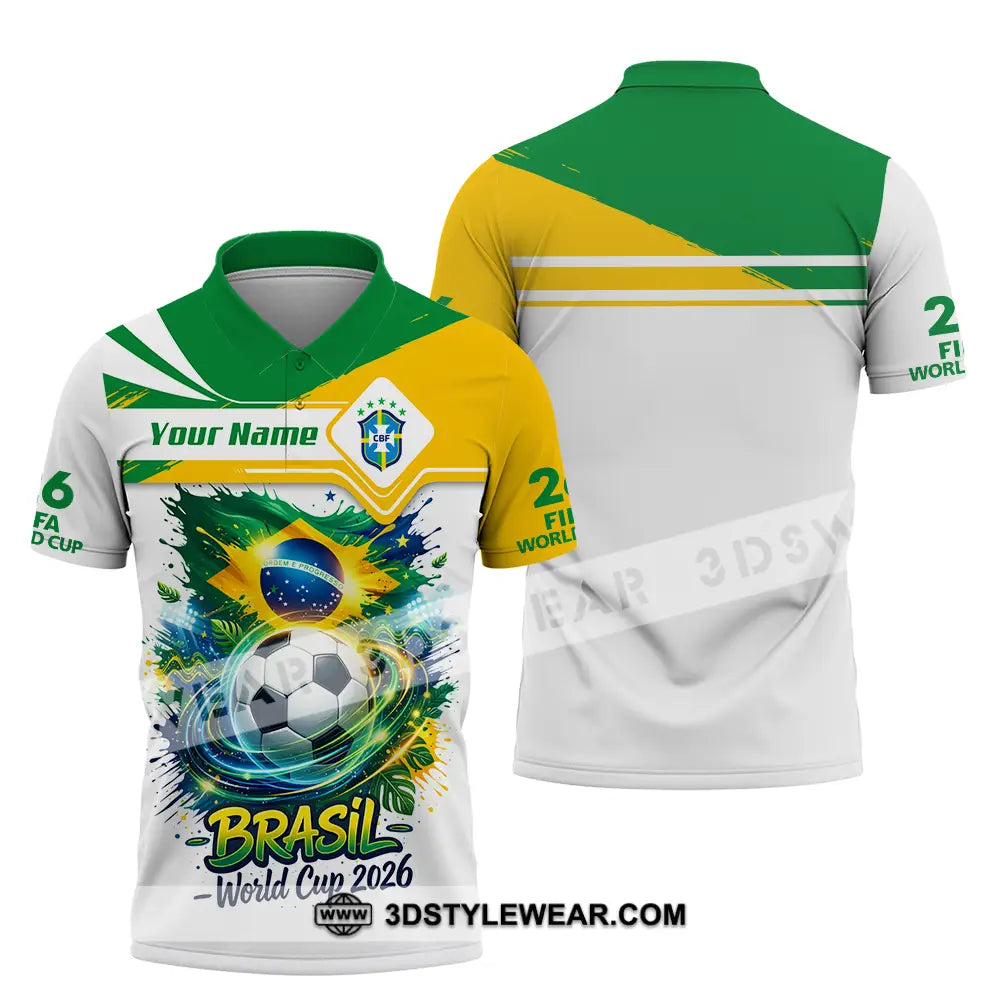 Unisex Shirt - Custom Brasil Fifa World Cup 2026 3D Shirt - Polo Shirt / S - T-shirt
