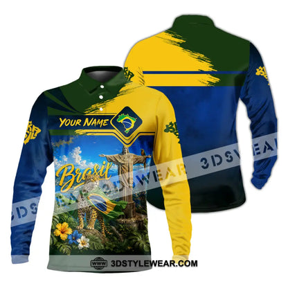 Unisex Shirt - Custom Brasil Shirt - Long Sleeve Polo / S - T-shirt