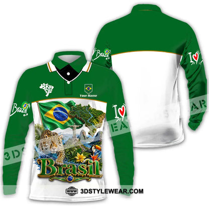 Unisex Shirt - Custom Brasil Shirt - Long Sleeve Polo / S - T-shirt