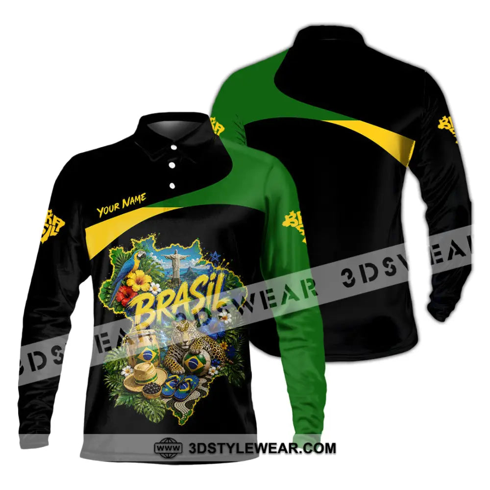 Unisex Shirt - Custom Brasil Shirt - Long Sleeve Polo / S - T-shirt