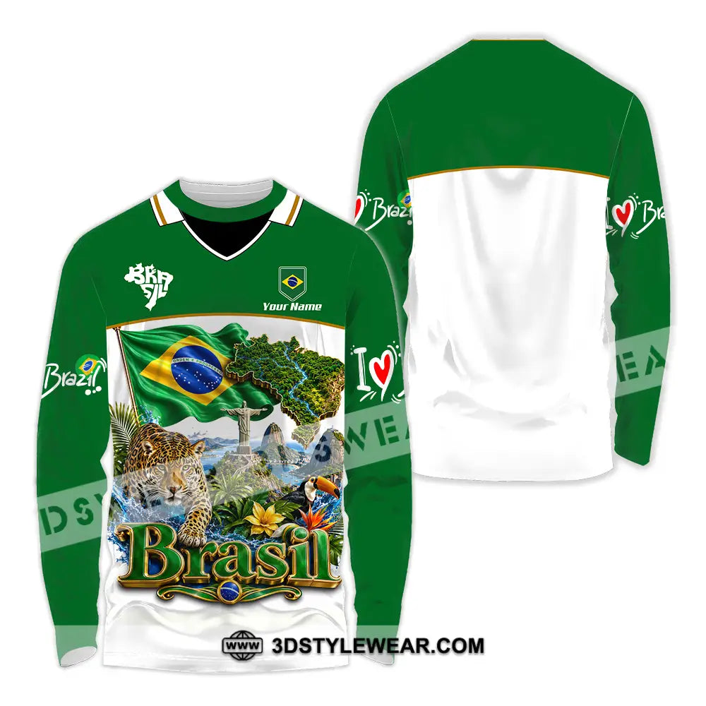 Unisex Shirt - Custom Brasil Shirt - Long Sleeve Shirt / S - T-shirt