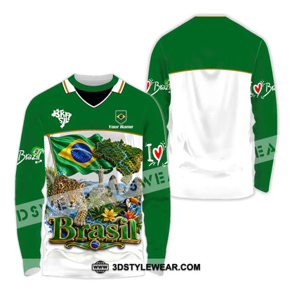 Unisex Shirt - Custom Brasil Shirt - Long Sleeve Shirt / S - T-shirt