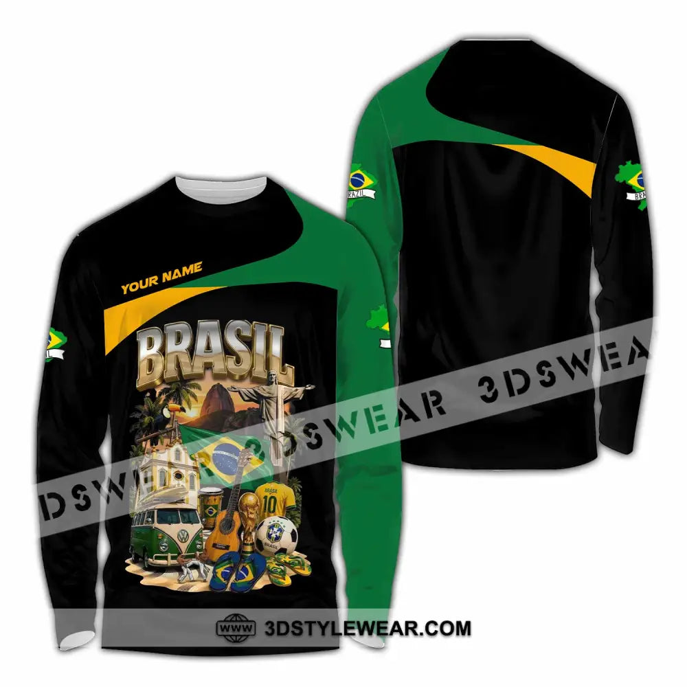 Unisex Shirt - Custom Brasil Shirt - Long Sleeve Shirt / S - T-shirt