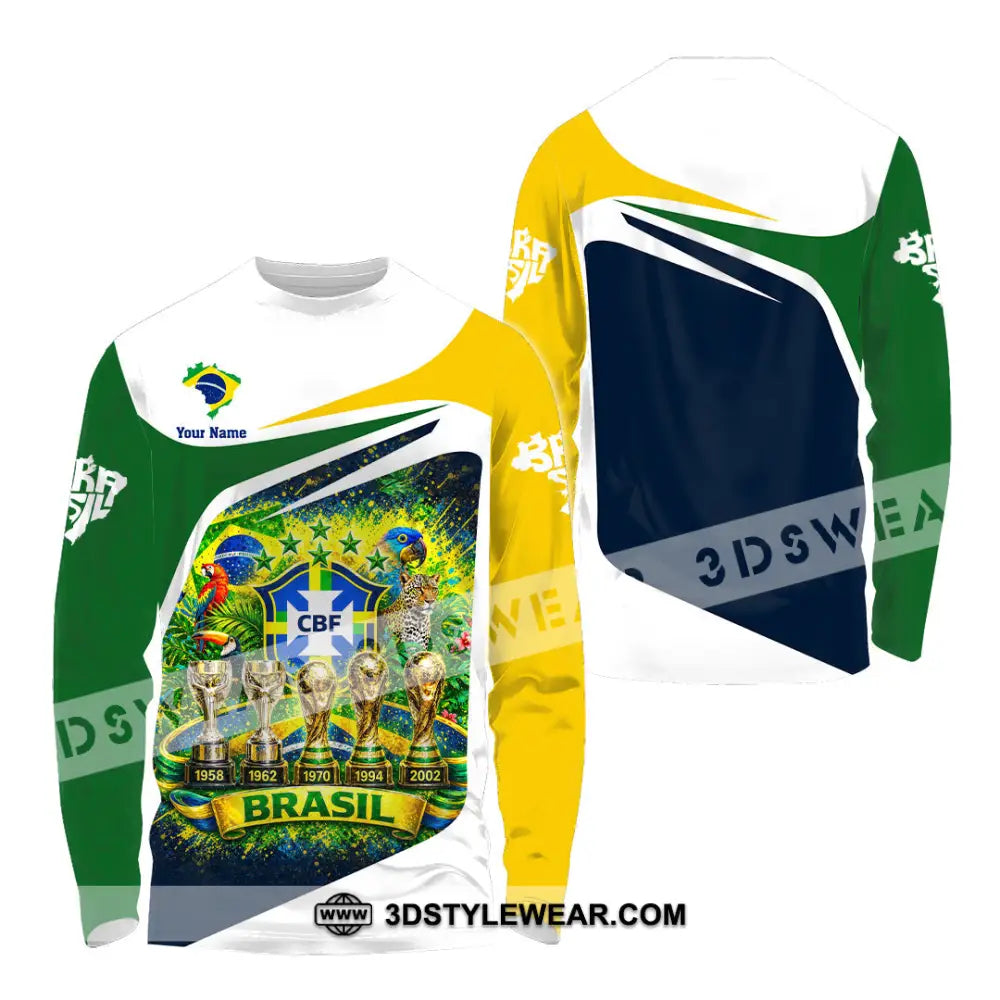 Unisex Shirt - Custom Brasil World Cup 2026 3D Shirt - Long Sleeve Shirt / S - T-shirt