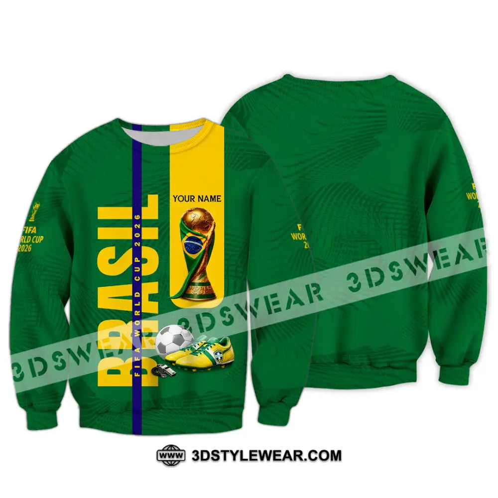 Unisex Shirt - Custom Brasil World Cup 2026 3D Shirt Long Sleeve / S T-shirt