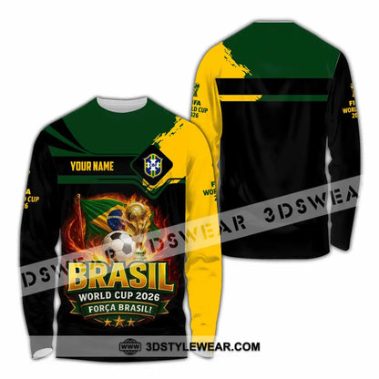 Unisex Shirt - Custom Brasil World Cup 2026 3D Shirt - Long Sleeve Shirt / S - T-shirt