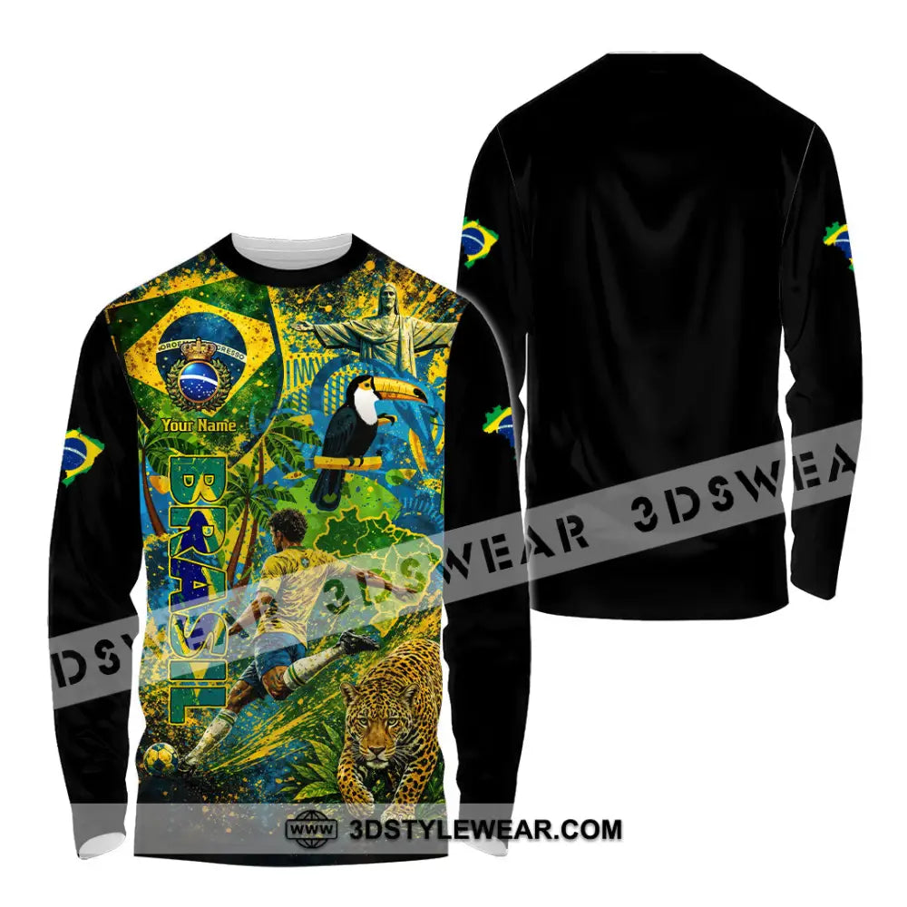 Unisex Shirt - Custom Brasil World Cup 2026 3D Shirt - Long Sleeve Shirt / S - T-shirt
