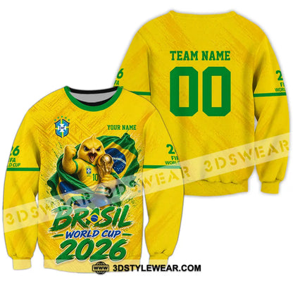 Unisex Shirt - Custom Brasil World Cup 2026 3D Shirt - Long Sleeve / S - T-shirt