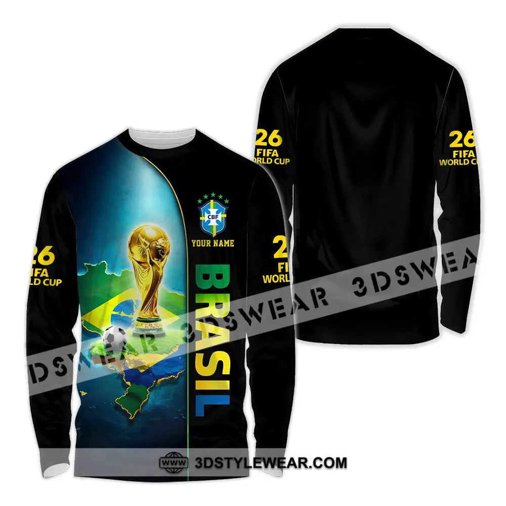 Unisex Shirt - Custom Brasil World Cup 2026 3D Shirt - Long Sleeve Shirt / S - T-shirt