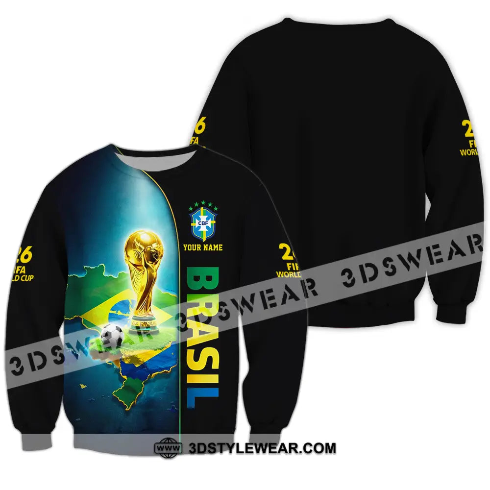 Unisex Shirt - Custom Brasil World Cup 2026 3D Shirt - Long Sleeve / S - T-shirt