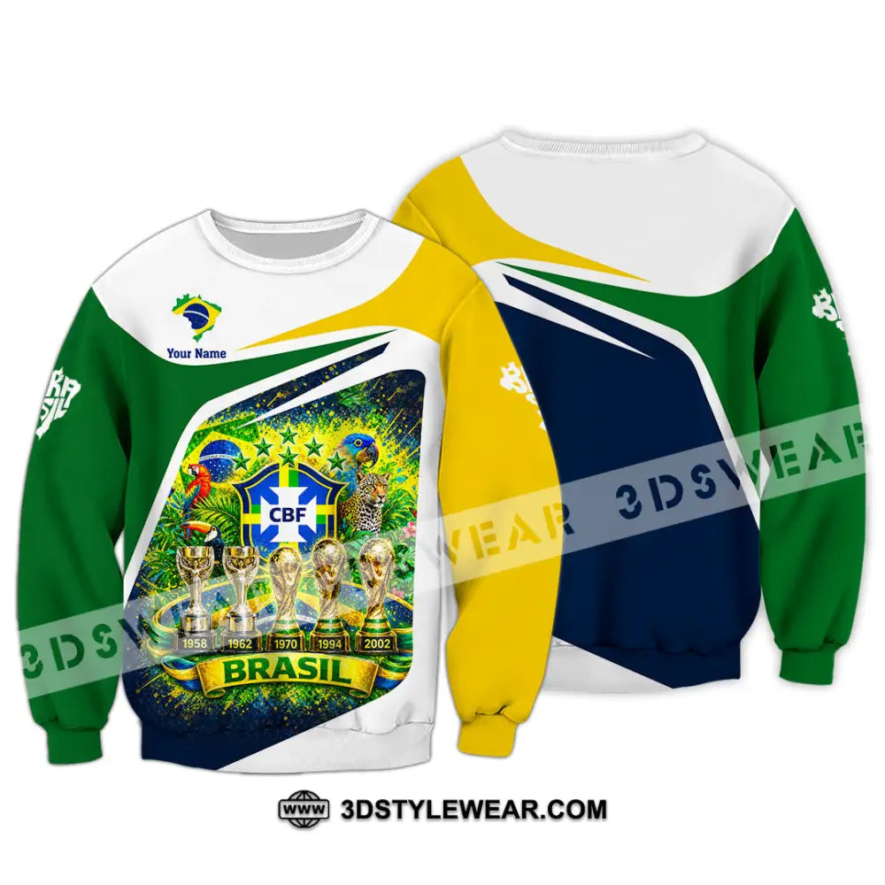 Unisex Shirt - Custom Brasil World Cup 2026 3D Shirt - Long Sleeve / S - T-shirt