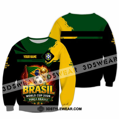 Unisex Shirt - Custom Brasil World Cup 2026 3D Shirt - Long Sleeve / S - T-shirt
