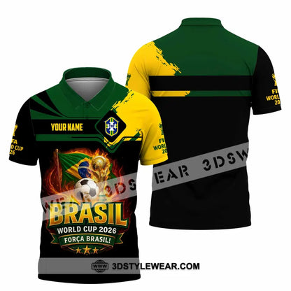 Unisex Shirt - Custom Brasil World Cup 2026 3D Shirt - Polo Shirt / S - T-shirt