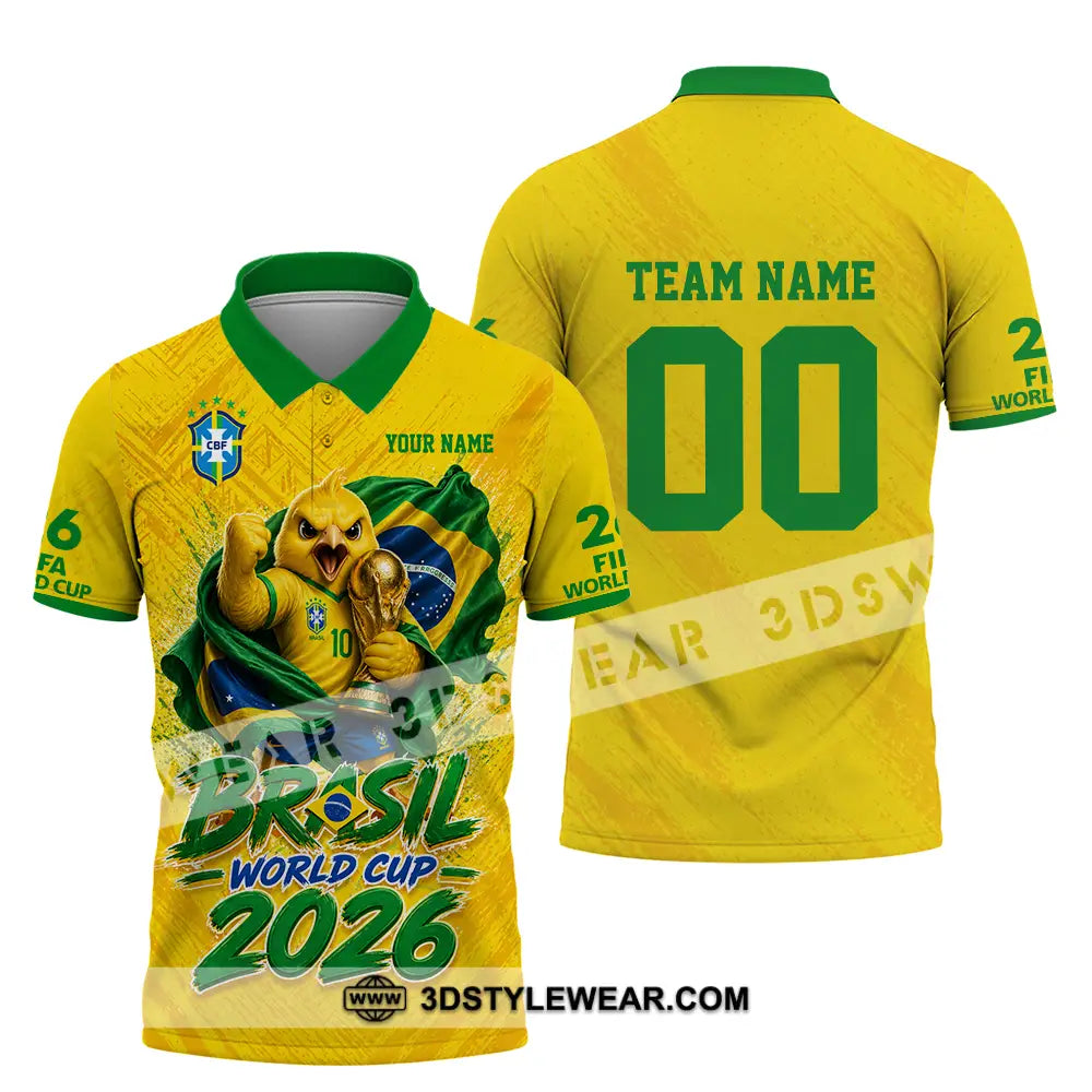 Unisex Shirt - Custom Brasil World Cup 2026 3D Shirt - Polo Shirt / S - T-shirt
