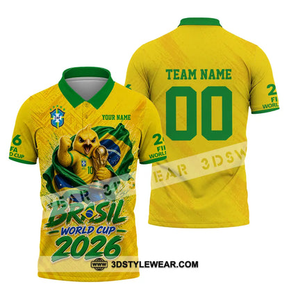 Unisex Shirt - Custom Brasil World Cup 2026 3D Shirt - Polo Shirt / S - T-shirt