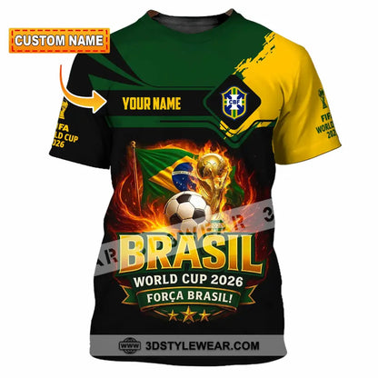 Unisex Shirt - Custom Brasil World Cup 2026 3D Shirt - T-shirt