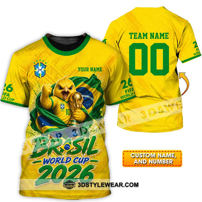 Unisex Shirt - Custom Brasil World Cup 2026 3D Shirt - T-shirt