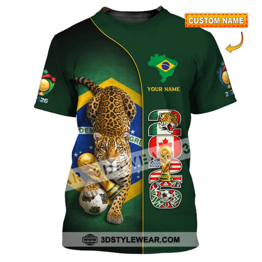 Unisex Shirt - Custom Brasil World Cup 2026 3D Shirt style option 1