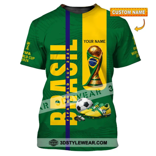 Unisex Shirt - Custom Brasil World Cup 2026 3D Shirt style option 1