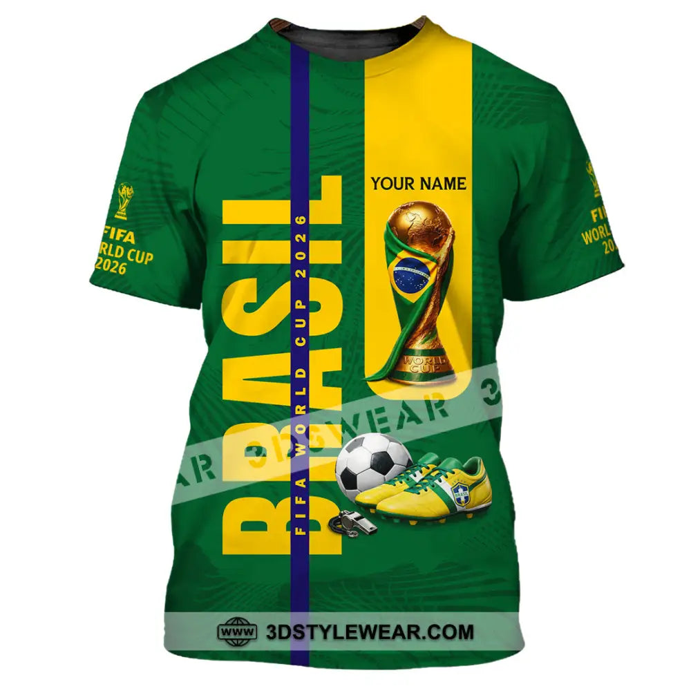 Unisex Shirt - Custom Brasil World Cup 2026 3D Shirt T-Shirt / S T-shirt