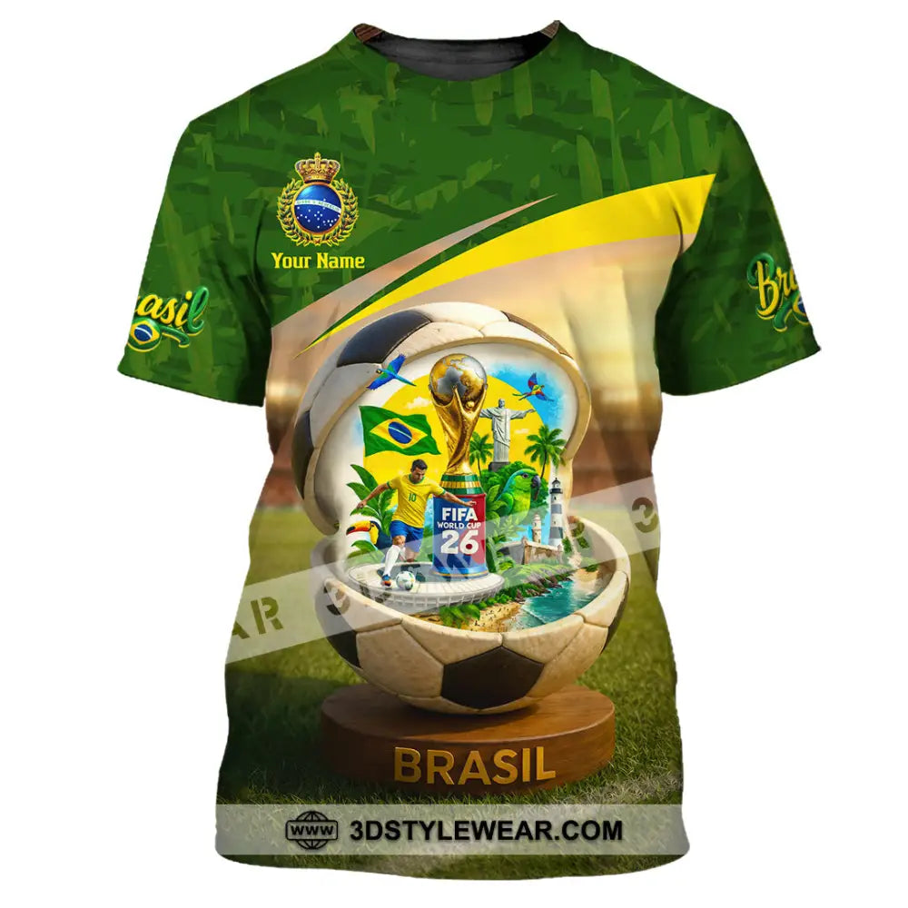 Unisex Shirt - Custom Brasil World Cup 2026 3D Shirt T-Shirt / S T-shirt