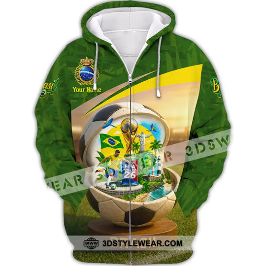 Unisex Shirt - Custom Brasil World Cup 2026 3D Shirt style option 2