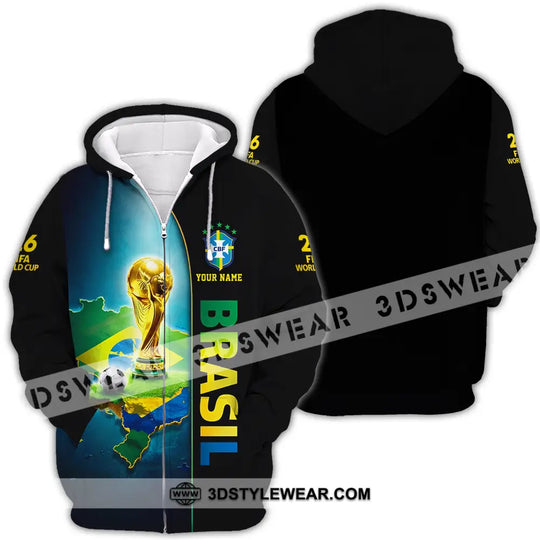 Unisex Shirt - Custom Brasil World Cup 2026 3D Shirt style option 4