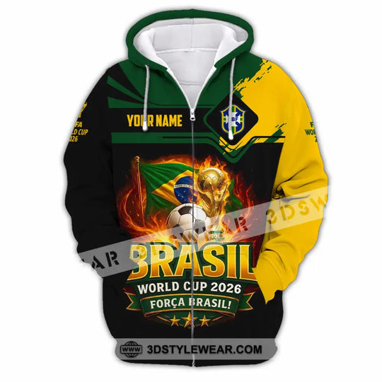 Unisex Shirt - Custom Brasil World Cup 2026 3D Shirt style option 3