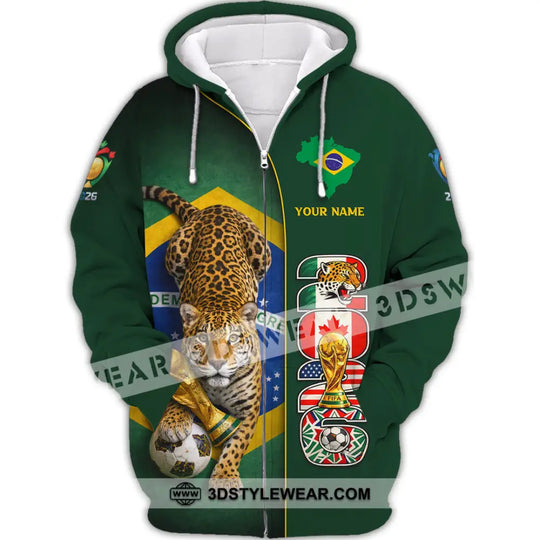 Unisex Shirt - Custom Brasil World Cup 2026 3D Shirt style option 3