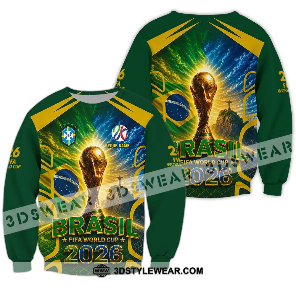 Unisex Shirt - Custom Brasil World Cup 2026 Shirt - Long Sleeve / S - T-shirt
