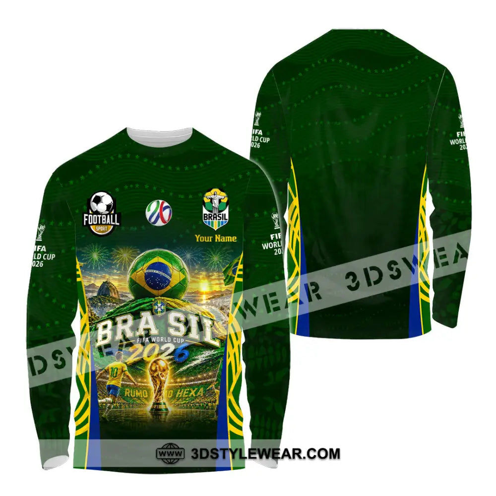 Unisex Shirt - Custom Brasil World Cup 2026 Shirt - Long Sleeve Shirt / S - T-shirt