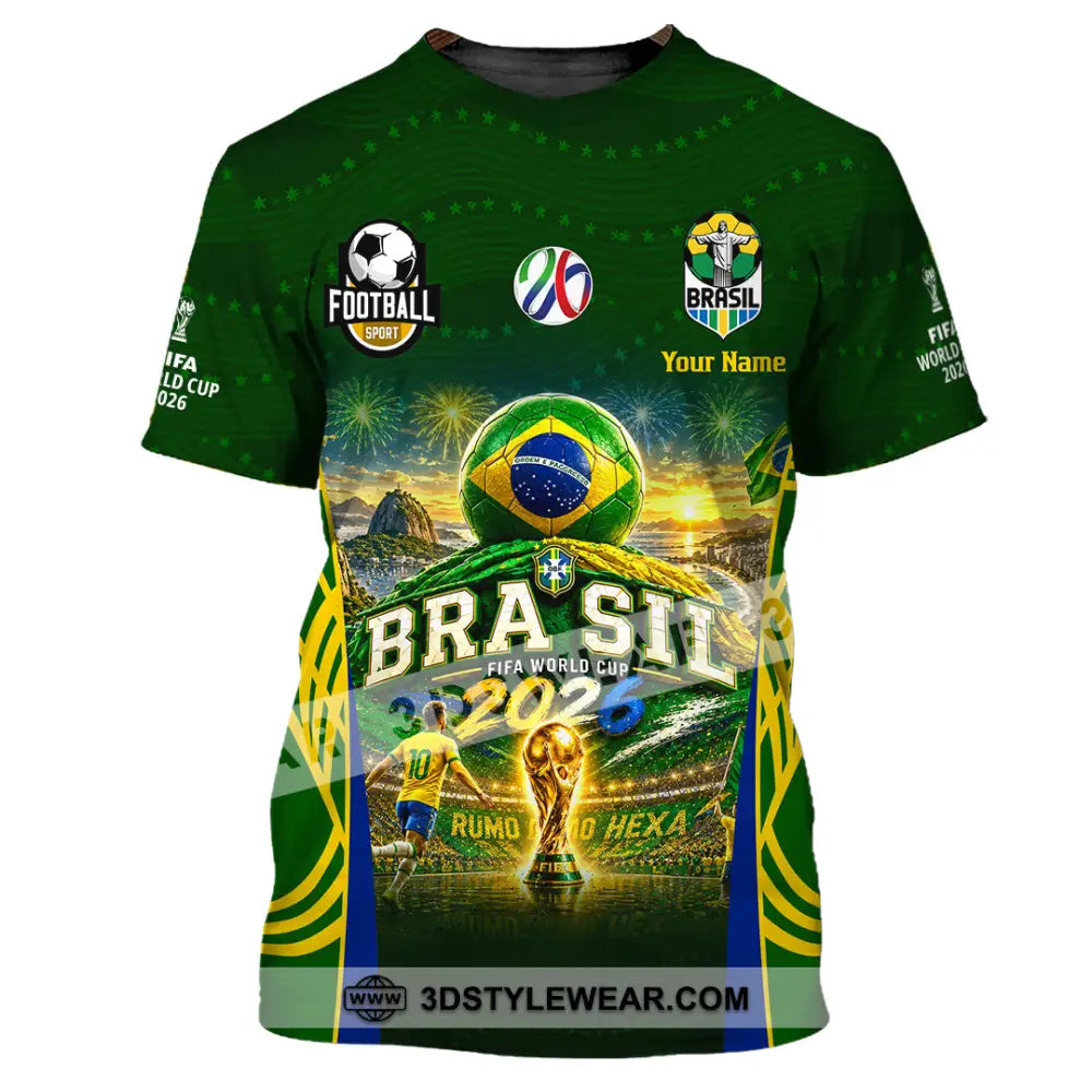 Unisex Shirt - Custom Brasil World Cup 2026 Shirt - T-Shirt / S - T-shirt