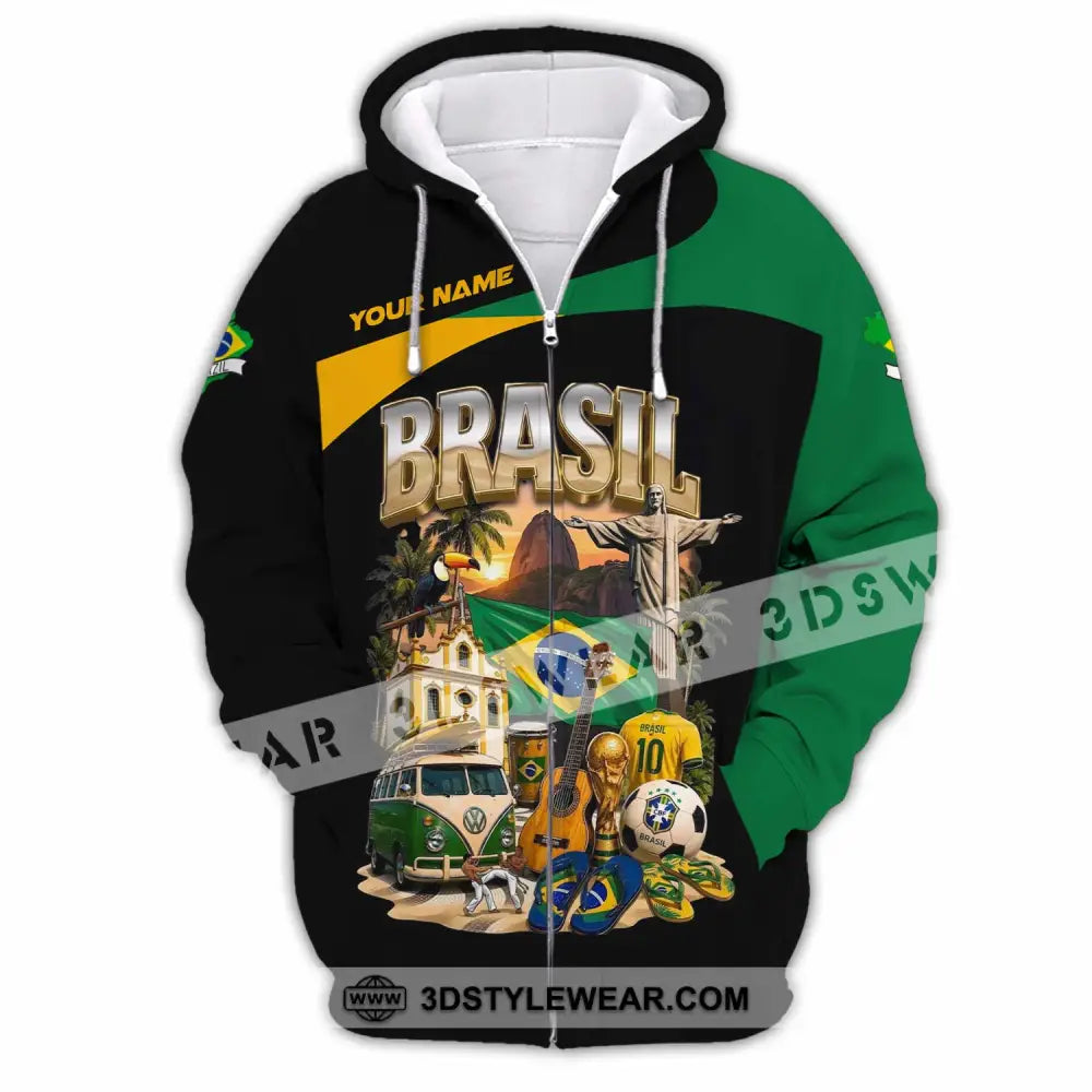Unisex Shirt - Custom Brasil Shirt - Zipper Hoodie / S - T-shirt