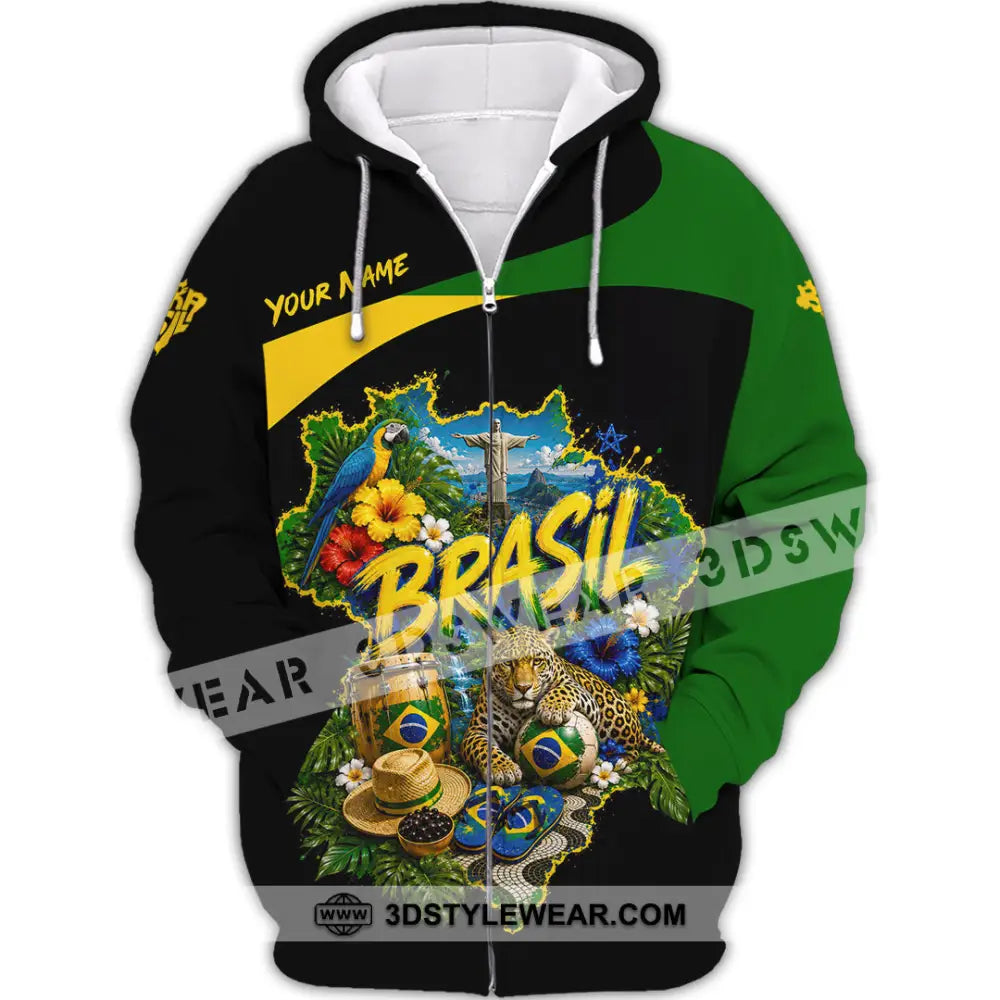 Unisex Shirt - Custom Brasil Shirt - Zipper Hoodie / S - T-shirt