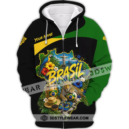 Unisex Shirt - Custom Brasil Shirt - Zipper Hoodie / S - T-shirt