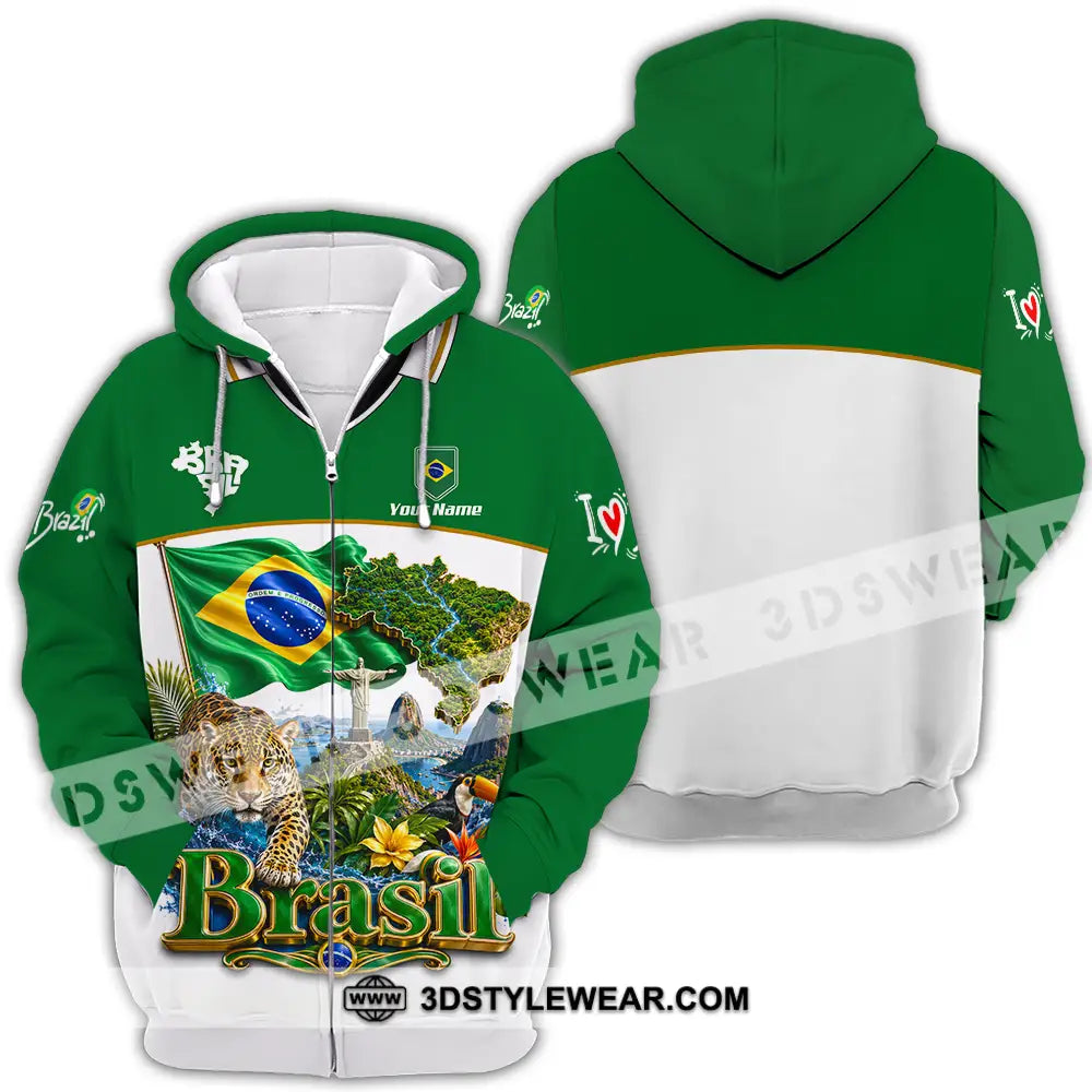 Unisex Shirt - Custom Brasil Shirt - Zipper Hoodie / S - T-shirt