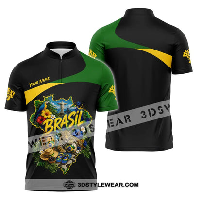 Unisex Shirt - Custom Brasil Shirt - Zipper Polo Shirt / S - T-shirt