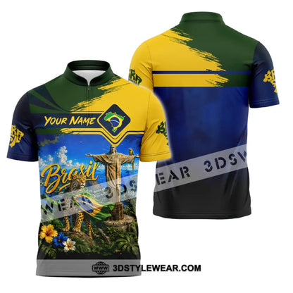 Unisex Shirt - Custom Brasil Shirt - Zipper Polo Shirt / S - T-shirt