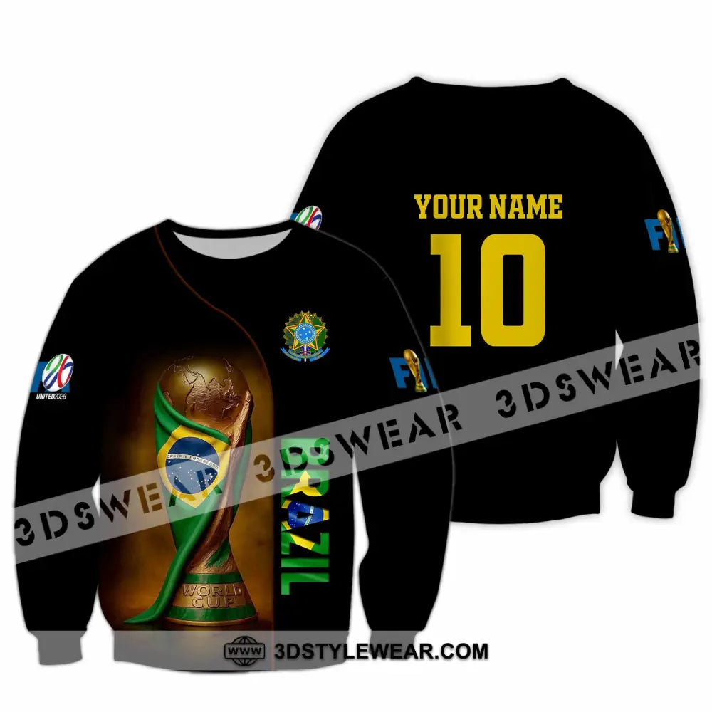 Unisex Shirt - Custom Brazil 3D Shirt Long Sleeve / S T-shirt