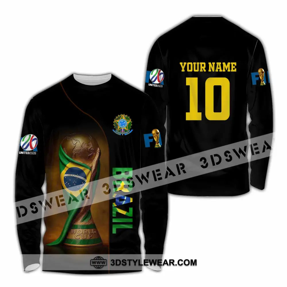 Unisex Shirt - Custom Brazil 3D Shirt Long Sleeve Shirt / S T-shirt